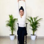 chair yoga pose at office desk